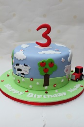 tractor birthday cake